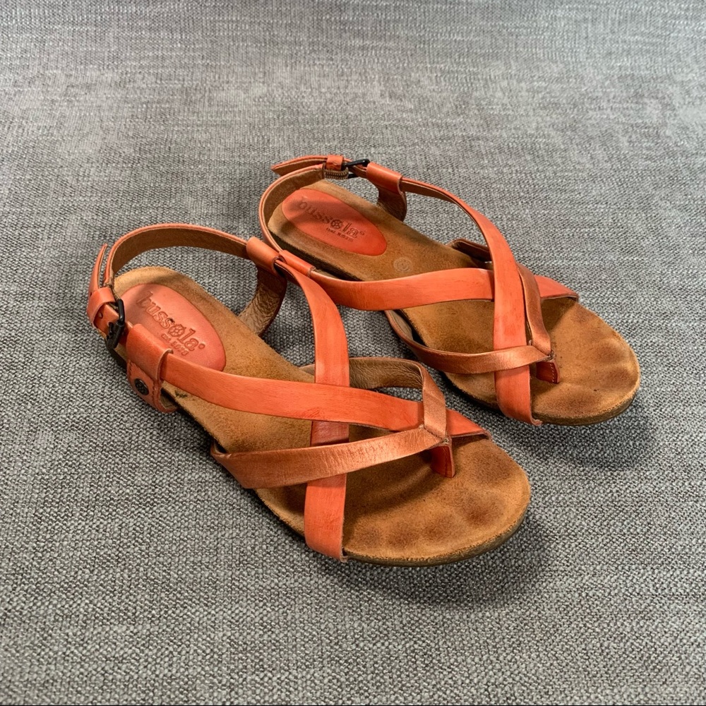 Bussola Maynila Leather Strappy Sandal Flip Flop Orange Womens 8.5 US EUR 39 - Picture 12 of 13